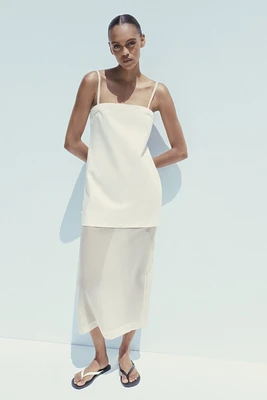 ROBE MIDI EN MATIÈRES VARIÉES ORGANZA
