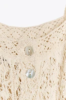 TOP EN MAILLE POINTELLE DENTELLE