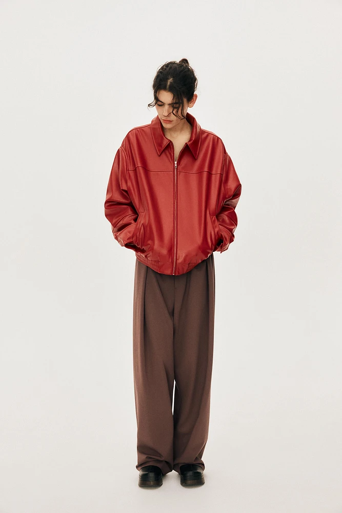 BLOUSON AVIATEUR EN MATIÈRE SYNTHÉTIQUE