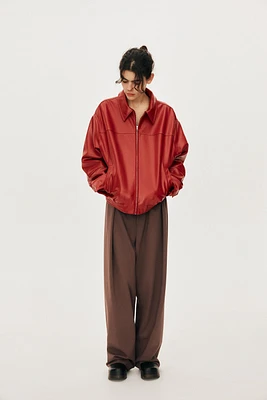 BLOUSON AVIATEUR EN MATIÈRE SYNTHÉTIQUE