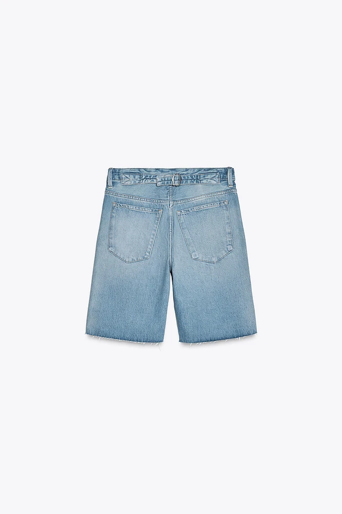 BERMUDA EN JEAN TRF PASSANT TAILLE NORMALE