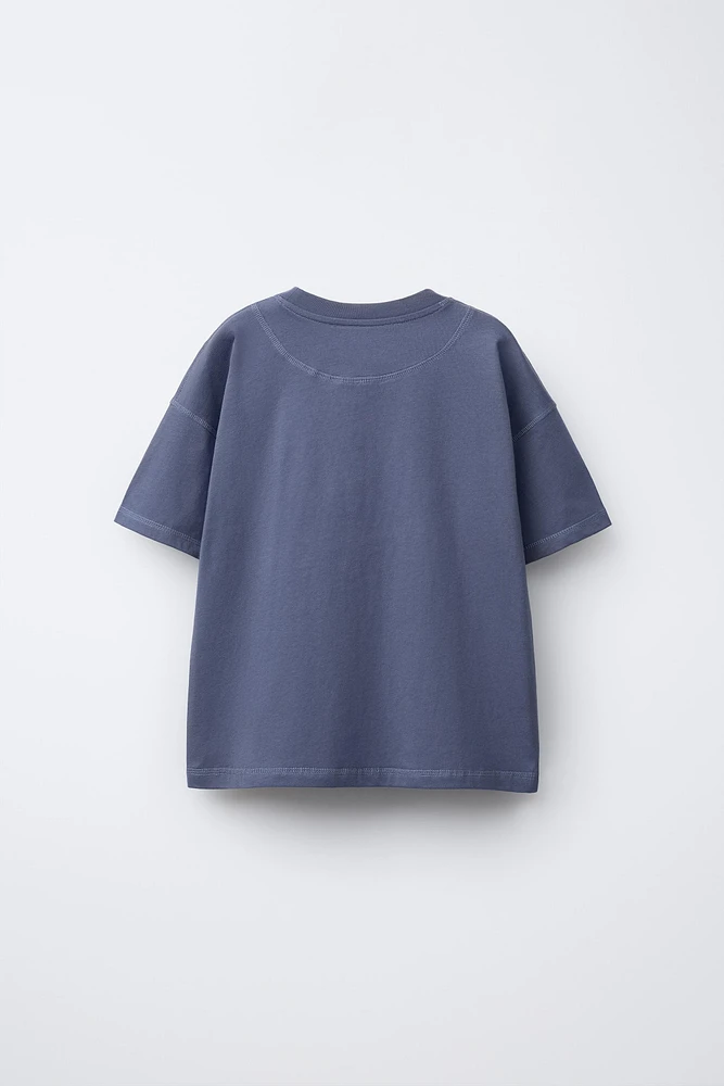 PLAIN EMBROIDERED TEXT T-SHIRT