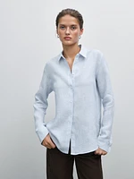 Pinstriped flowing linen shirt