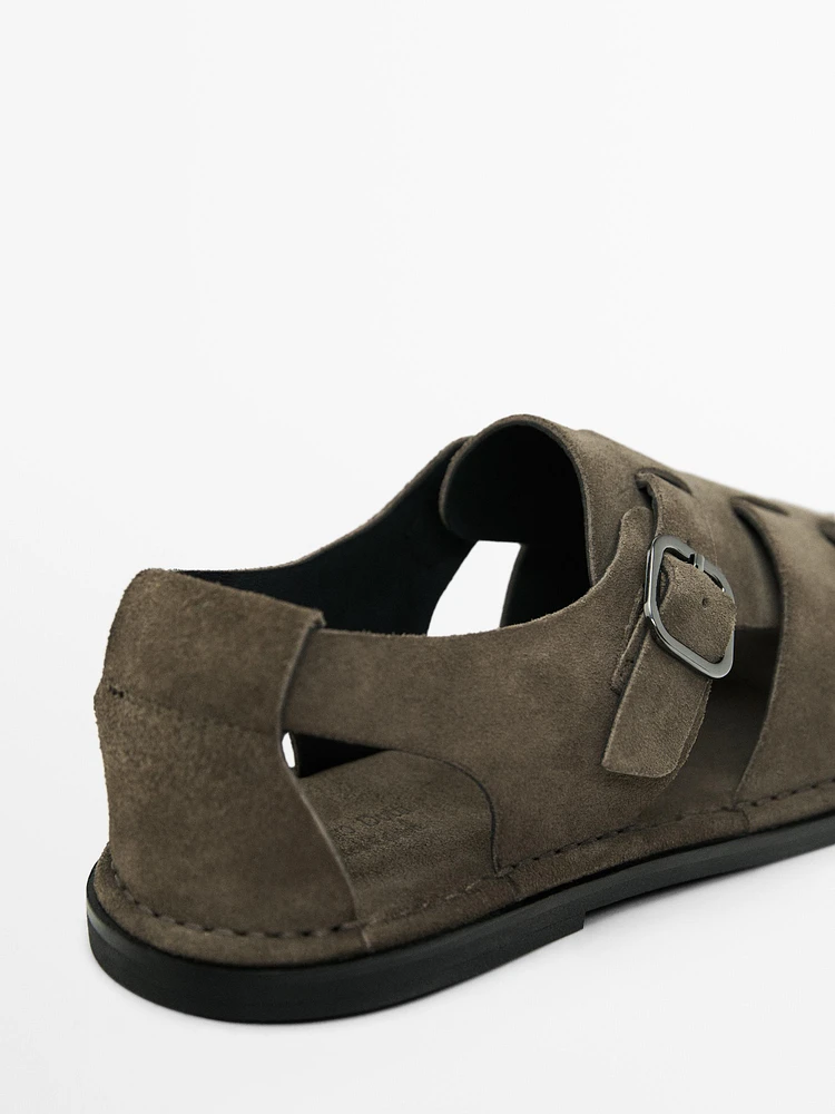 Sandales à lanières en cuir