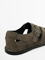 Sandales à lanières en cuir