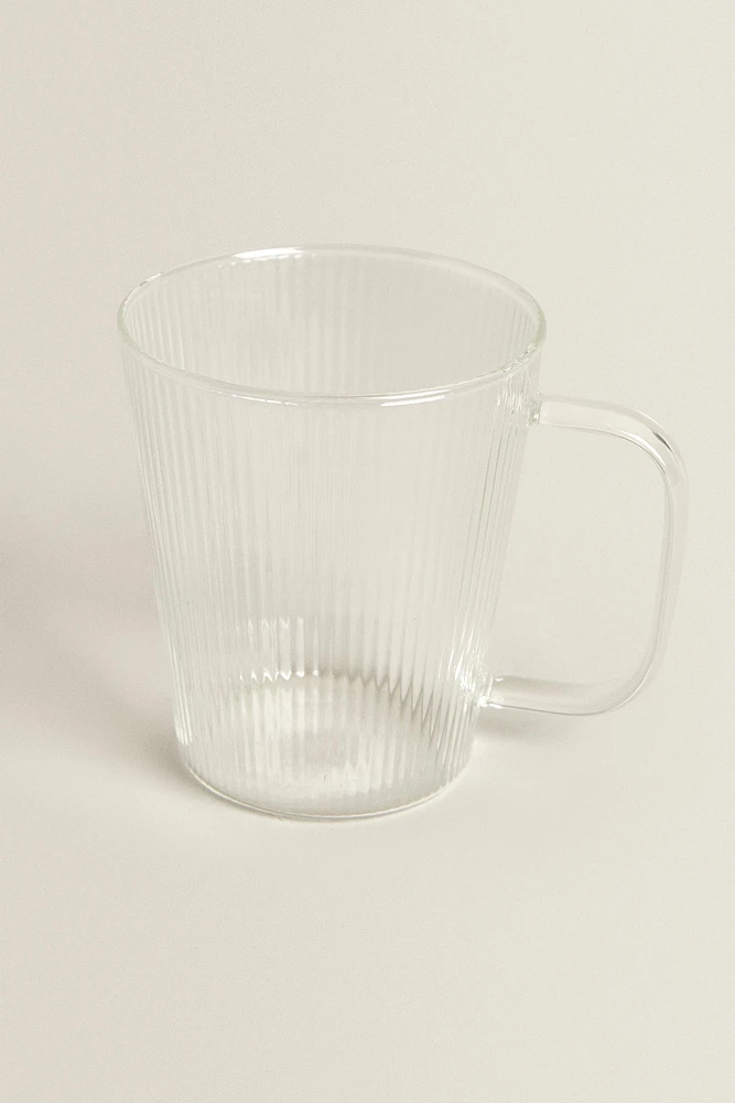 BOROSILICATE GLASS MUG WITH LINES