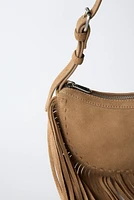 SUEDE FRINGE SHOULDER BAG