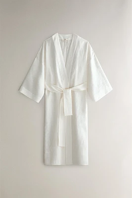 ROBE DE CHAMBRE LIN AVEC CEINTURE