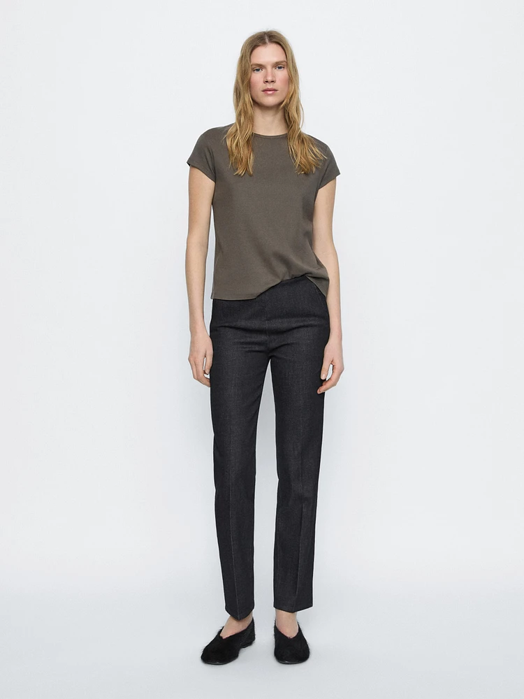 Pantalon slim en coton mélang