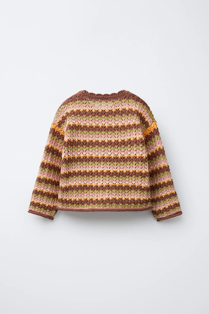 PULL EN MAILLE À RAYURES MULTICOLORES