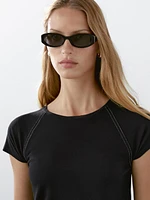 T-shirt manches courtes coutures contrastantes