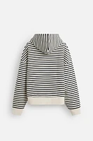 TEXT PRINT STRIPED SWEATSHIRT