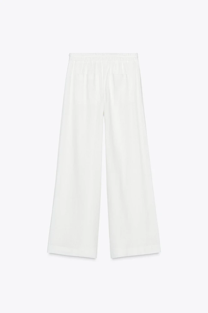 PANTALON LARGE AVEC LIN CEINTURE