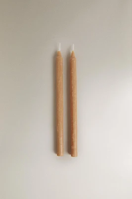 SET OF DECORATIVE AMBER TAPER CANDLES (SET OF 2)