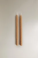 SET OF DECORATIVE AMBER TAPER CANDLES (SET OF 2)