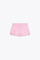 STRIPED GAUZE PAJAMA SHORTS