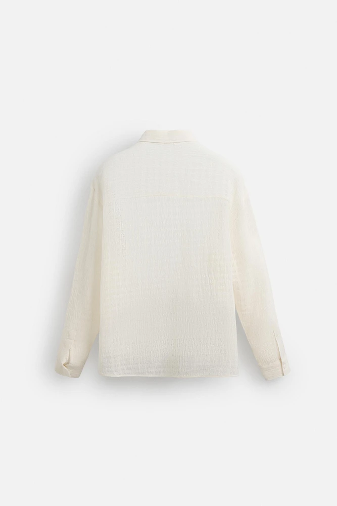 TEXTURED LINEN - COTTON SHIRT