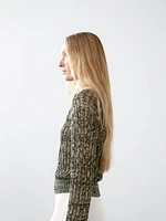 Pull en maille ajourée de coton mélangé