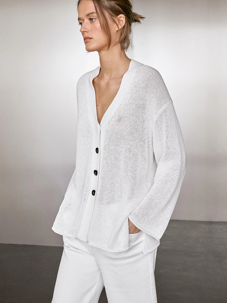 Cardigan oversize en maille fine