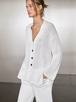 Cardigan oversize en maille fine