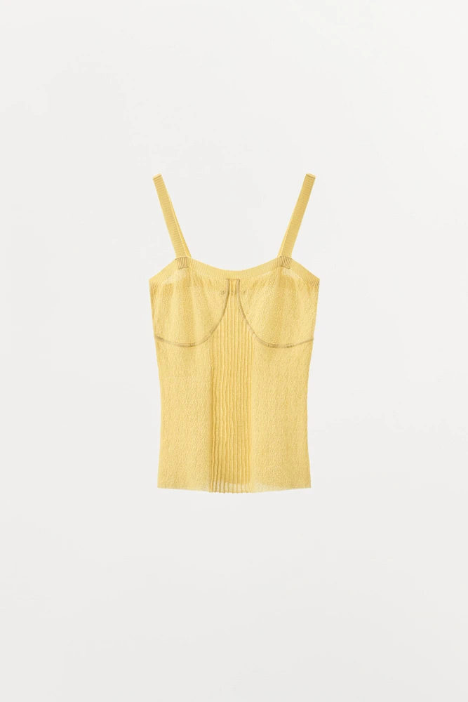 TOP EN MAILLE PLISSÉ