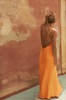 SATIN MIDI DRESS