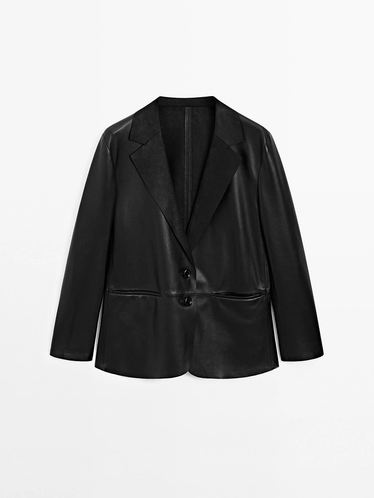 Flowing nappa leather blazer