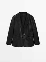 Flowing nappa leather blazer