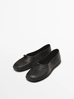 Leather ballet flats with knot