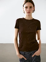 T-shirt with metal studs