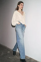 ZW COLLECTION HIGH-WAISTED STRAIGHT LEG JEANS