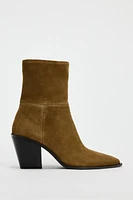 SPLIT LEATHER ANKLE BOOTS