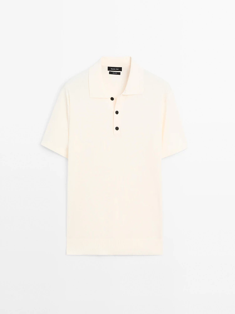 100% cotton regular fit knit polo shirt
