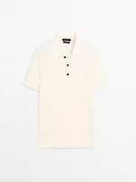 100% cotton regular fit knit polo shirt