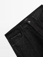 Tapered fit cotton selvedge jeans