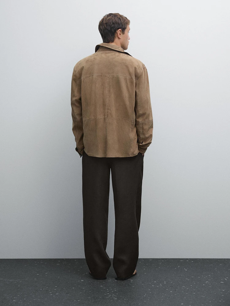 Surchemise en cuir finition daim