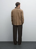 Surchemise en cuir finition daim