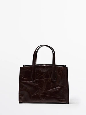Crackled nappa leather mini bag