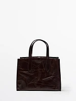Crackled nappa leather mini bag