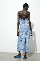 KNOT PRINT MIDI DRESS
