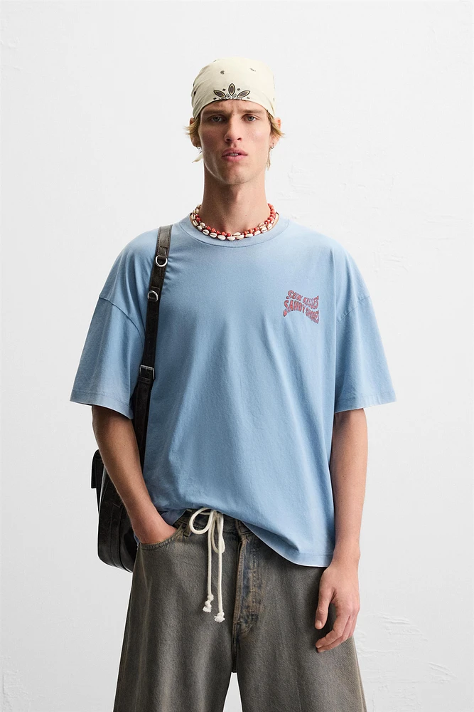 T-SHIRT IMPRIMÉ DÉLAVÉ