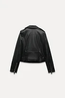 FAUX LEATHER BIKER JACKET