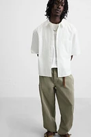 CHEMISE JACQUARD EN COTON ET LIN