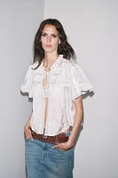 ZW COLLECTION LACE SATIN EFFECT TOP
