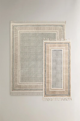 TAPIS RECTANGULAIRE COTON FRANGES