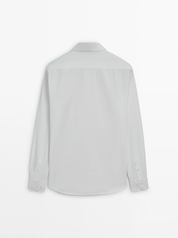 Chemise slim en popeline 100 % coton