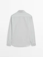 Chemise slim en popeline 100 % coton