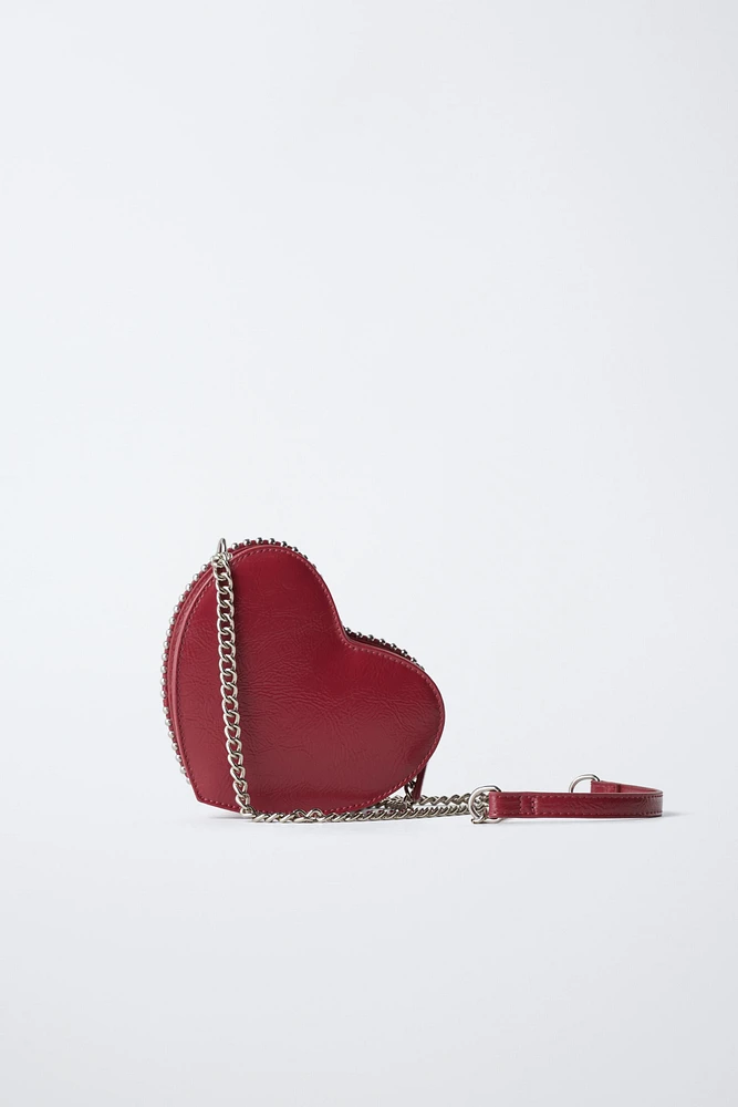 STUDDED HEART CROSSBODY BAG