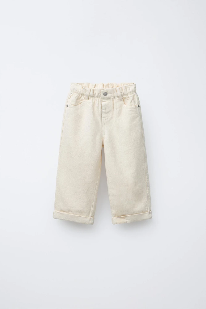 PANTALON EN SERGE PAPERBAG