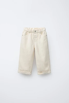 PANTALON EN SERGE PAPERBAG